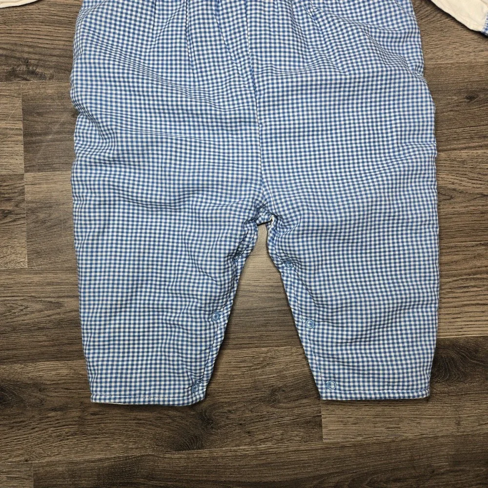 Vtg Itsy Bitsy by Lione 2 Piece Gingham Romper &‎ Collared Top 24m Poly Filled
